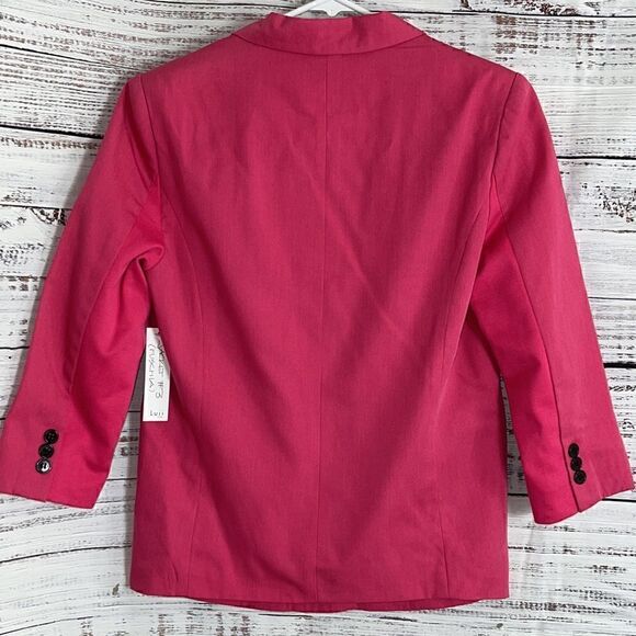 Luii Blazer Womens size Small 3/4 sleeve one button Pink Barbiecore New - Picture 5 of 8